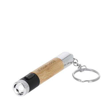 Draagbare bamboezaklamp met geïntegreerde pen, blauwe inkt