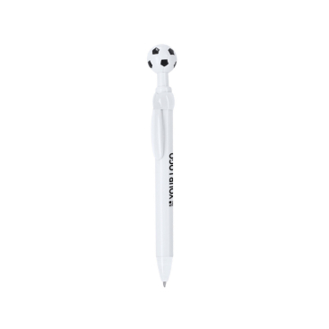 Klikpen met voetbaldesign en blauwe inkt