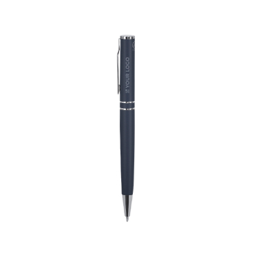 Alumminium draaibare pen met matte afwerking blauwe inkt
