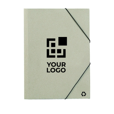 Ecologische map van gerecycled karton met elastische sluiting