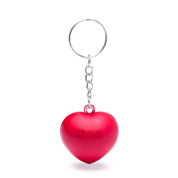 Sleutelhanger met stressbal in hartvorm, geschikt voor personalisatie