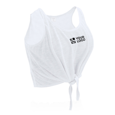 Goedkoop dames tank top met opdruk in de kleur wit