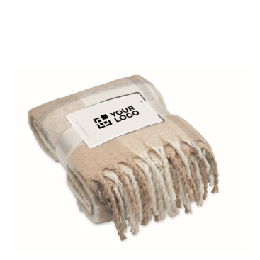 RPET deken met ruitpatroon en franjes aan de rand