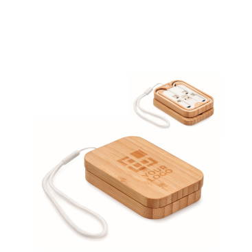 Bamboe doos met riem en draadloze oplaadfunctie 15W