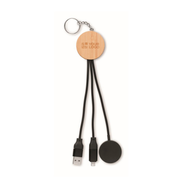 Oplaadkabelset 4-in-1 inclusief horlogelader aan een sleutelhanger