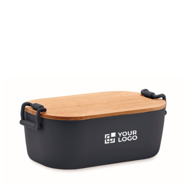 Lunchbox met bamboedeksel en 2 zijsluitingen 700ml