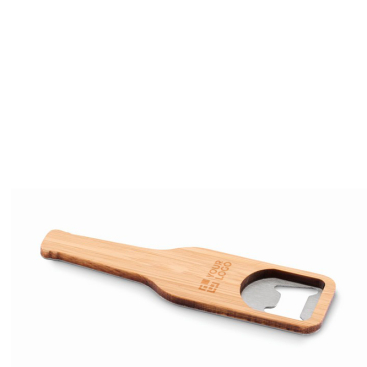 Magnetische bamboe flesopener in de vorm van een bierfles