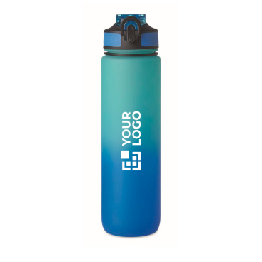 RPET-fles met tuit en waterconsumptie-indicator 1L