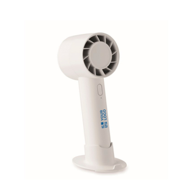 Draagbare ventilator met standaard voor bureau en telefoonhouder
