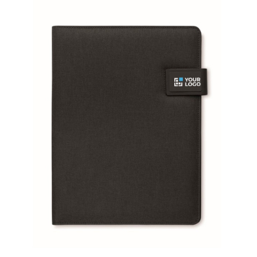 Leren portfolio met powerbank en draadloze oplader A4