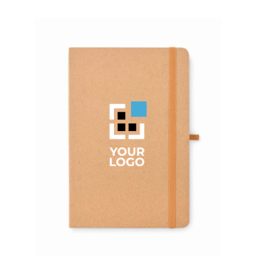 Notitieboek met logo, plaknotities en kaarthouder binnenin A5