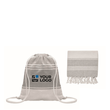 Set met trekkoordrugzak en bijpassende gestreepte pareo 180 g/m²