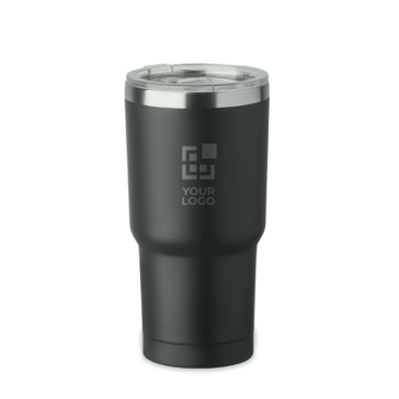 RVS glas met deksel en schuifgat 500ml