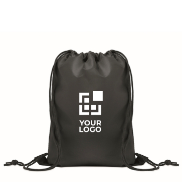 Kinder trekkoordrugzak van RPET-polyester met zwarte koorden