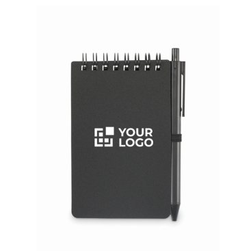 Waterafstotend notitieboek met kunststof omslag en pen