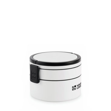 Ronde lunchbox met twee lagen van 250/700 ml en handgrepen