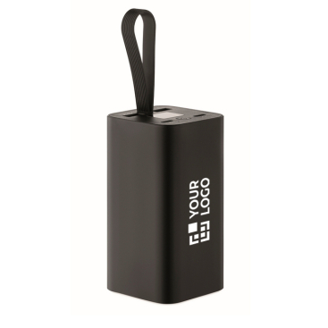 Powerbank van gerecycled aluminium met digitale indicator 20.000 mAh