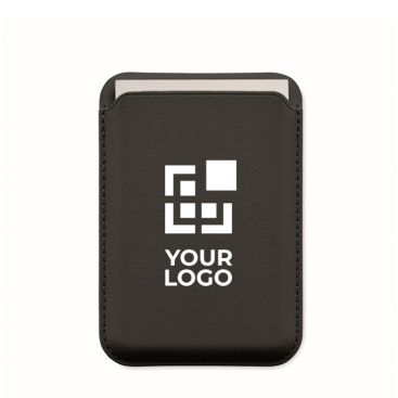 Magnetische kaarthouder van PU-kunstleer voor 3 kaarten