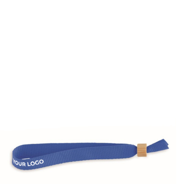 Polyester armband met bamboe sluiting