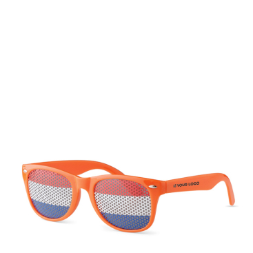 Reclame bril met vlaggen van landen