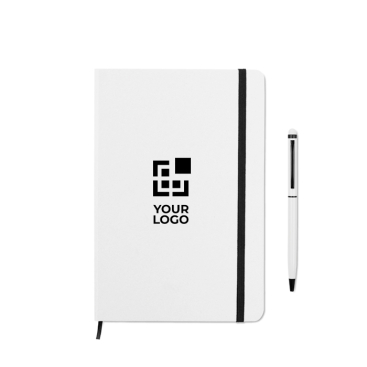 A5-notitieboekje met pen voor reclame weergave met jouw bedrukking