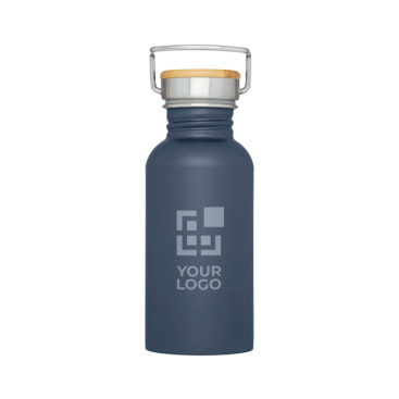 Enkelwandige RVS drinkfles van 550 ml met stijlvolle bamboe dop