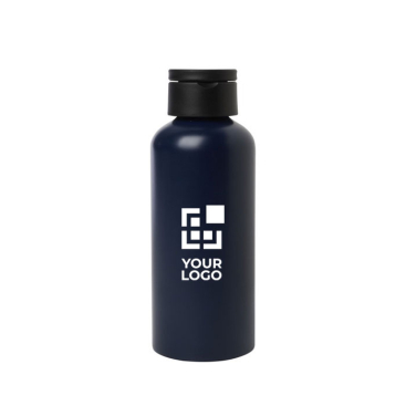 Gerecyclede aluminium fles met plastic deksel en handvat 600ml