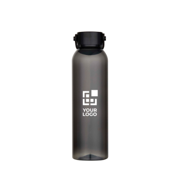 Drinkfles van gerecycled plastic met siliconen handlus 630 ml