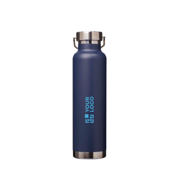 Dubbelwandige RVS drinkfles van gerecycled staal met schroefdop 650 ml
