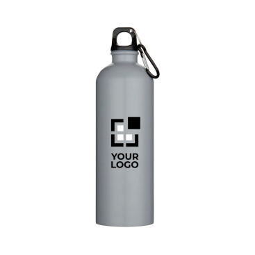 Matte RVS drinkfles van gerecycled staal met karabijnhaak 750 ml