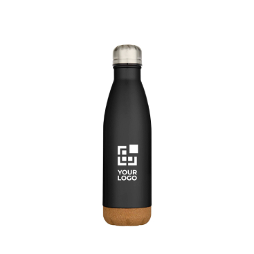 Dubbelwandige RVS drinkfles met kurken bodem 500 ml