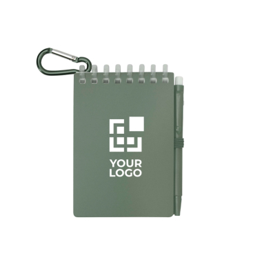 Mini-notitieboekje met spiraalrand en pen met zwarte inkt