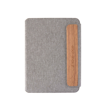 Duurzame schrijfmap met walnoothouten sluiting A5, gelijnde pagina’s