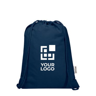 Rugzakje met koord van gerecycled katoen en snelsluiting 5L 180 g/m²