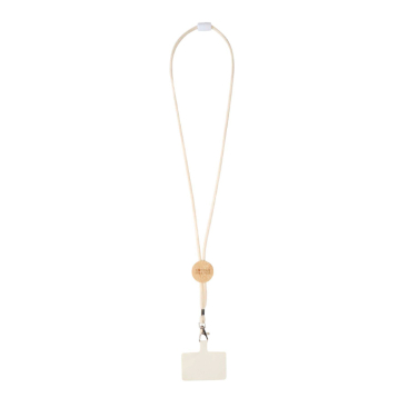Telefoonlanyard met duurzaam bamboedetail in het midden