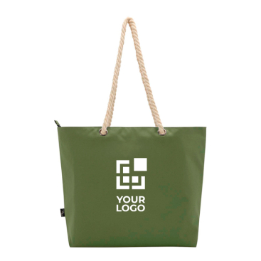 Strandtas van gerecycled polyester met koordhandvatten 23L