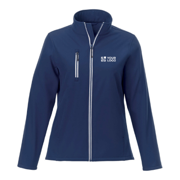 Polyester softshell damesjas met logo, 250 g/m2 weergave met jouw bedrukking