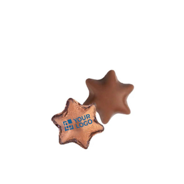 Chocolade in de vorm van een ster met individuele verpakking