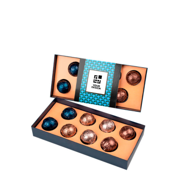 Doos met 8 Belgische bonbons in verschillende smaken