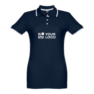 Poloshirts met logo en kleurdetail, 210 g/m2 weergave met jouw bedrukking