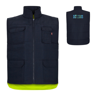 Gewatteerd en omkeerbaar werkvest van polyester 220 g/m² Velilla 