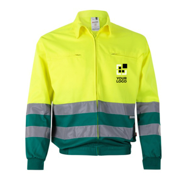 Unisex tweekleurige werkjas van polyester 210 g/m² Velilla 