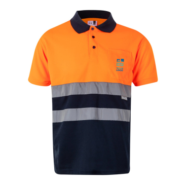 Werkpolo, tweekleurig, met logo, van polyester 160 g/m² Velilla 
