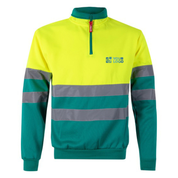 Tweekleurige fleece werktrui van polyester 300 g/m² 