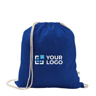 Trekkoordrugzak van gerecycled katoen en polyester 150 g/m²