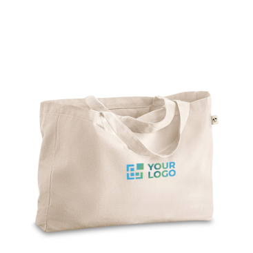 Tas van gerecycled katoen en lange hengsels 280 g/m2