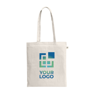 Multifunctionele tas van gerecycled katoen met lange hengsels 180 g/m²