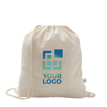 Trekkoordrugzak van gerecycled katoen en polyester 150 g/m²