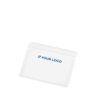 Badgehouder van plastic met gaatjes voor karabijnhaak 11x9 cm
