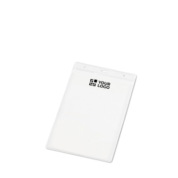 Verticale badgehouder van plastic met gaten voor karabijnhaak 11x17 cm